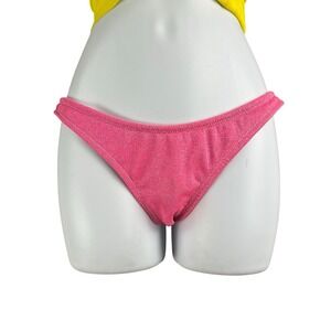 Triangl Bikini Bottoms Womens XL Pink Sparkle Swimwear High Rise